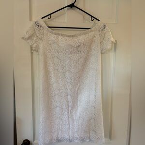 Elegant White Lace Off-Shoulder Dress